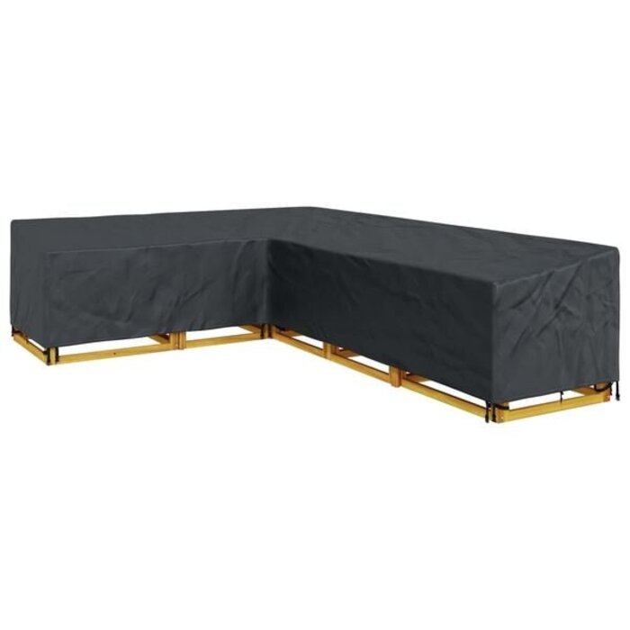 Vidaxl Housse de Protection Salon de Jardin en L 355cm - Noir - Jusqu'à -33%