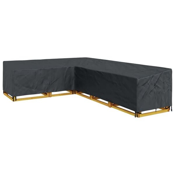 Vidaxl Housse de Protection Salon de Jardin en L 355cm - Noir - Jusqu'à -33%