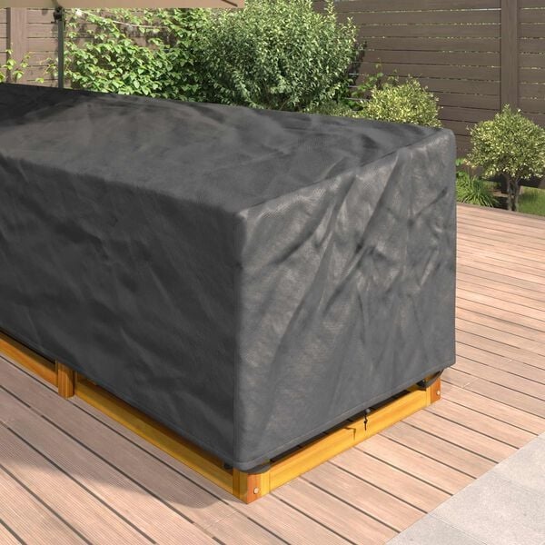 Vidaxl Housse de Protection Salon de Jardin en L 355cm - Noir - Jusqu'à -33%