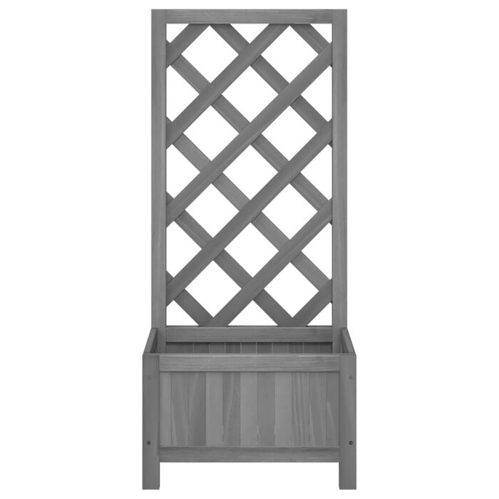 Vidaxl Jardinière avec treillis en bois d'épicéa - Gris - Jusqu'à 32% de réduction