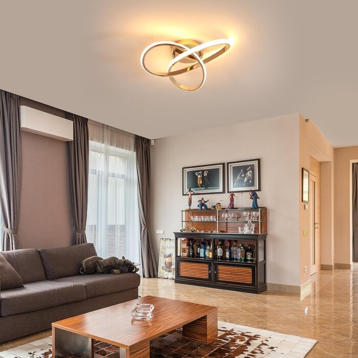 Plafonnier LED Fleur Or 36W Dimmable - Jusqu'à -34%