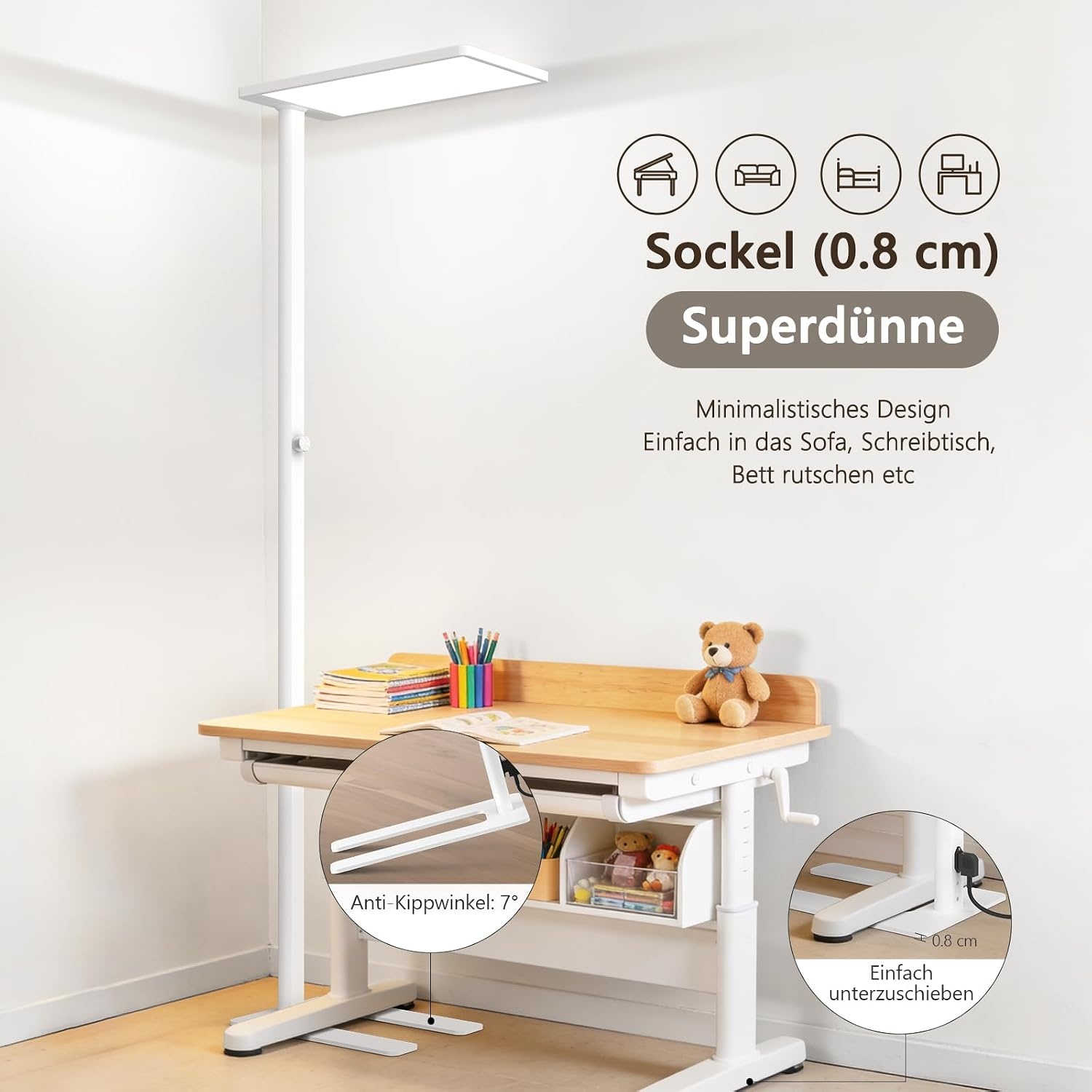 Lampadaire LED moderne aluminium blanc - Jusqu'à 35% de remise