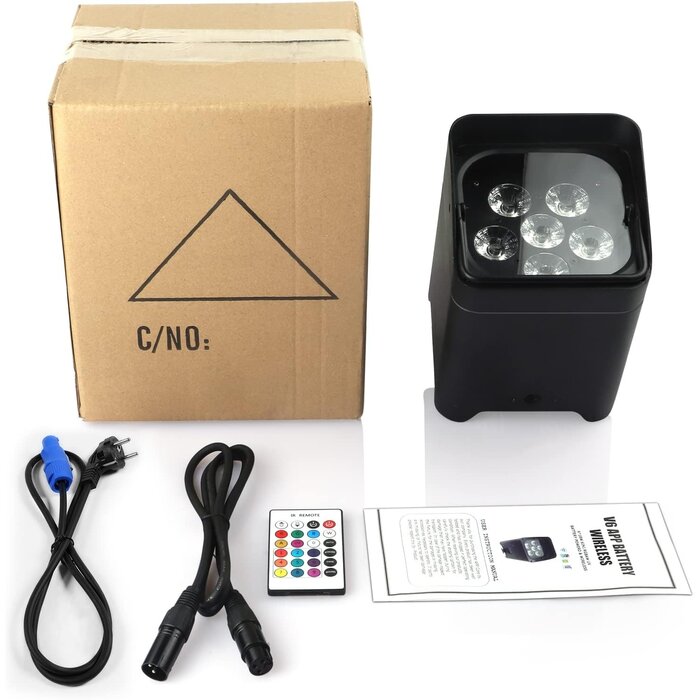 Projecteur LED Par sans fil 108W RGBWA+UV - Jusqu'à 35% de réduction