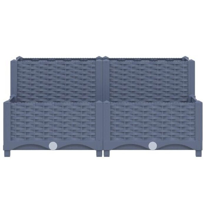Vidaxl Jardinière surélevée 80x80 cm Gris Bleu - Jusqu'à -66% de remise