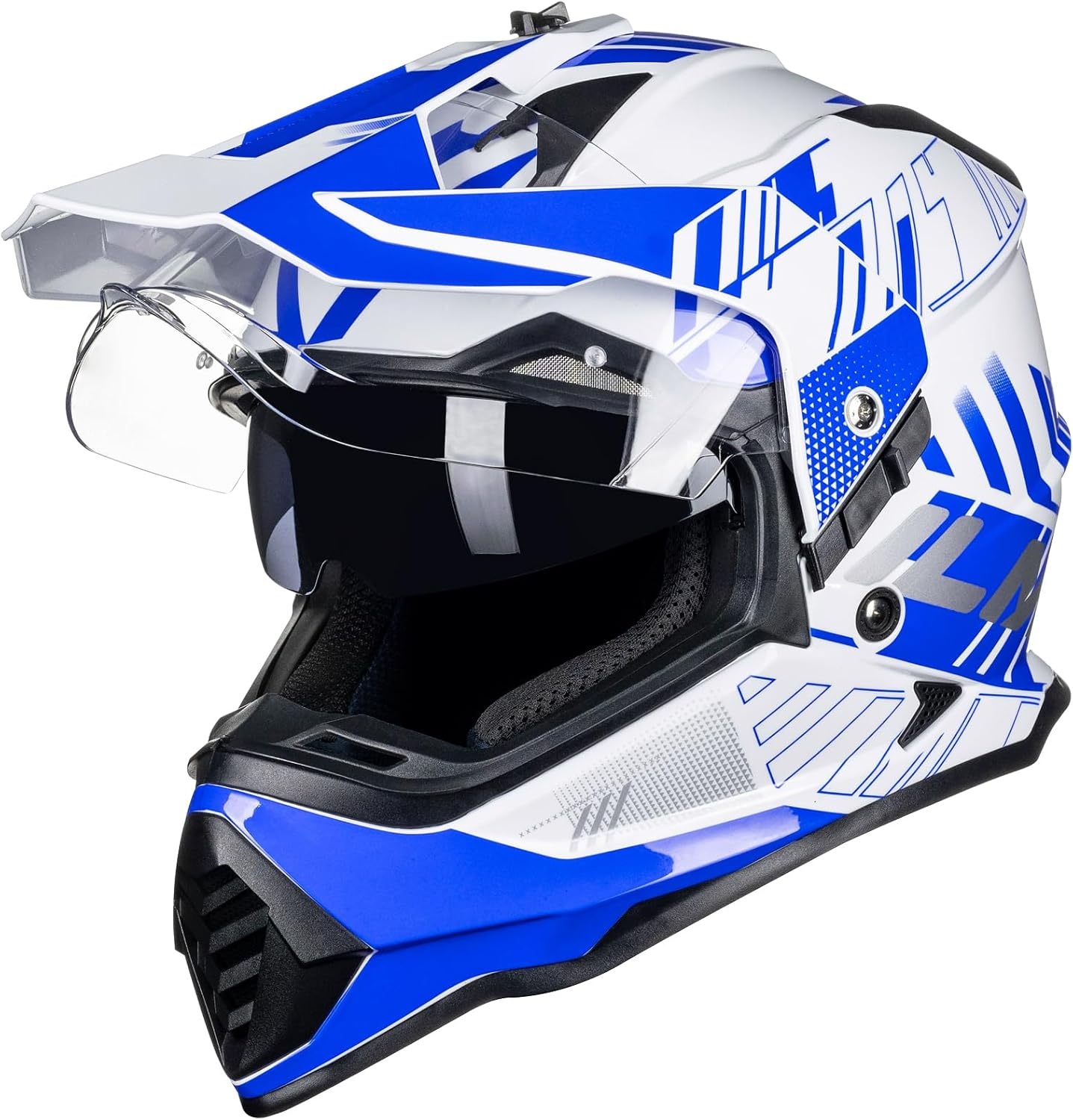 Casque intégral Dual Sport - Bleu/Blanc - Jusqu'à -34% sur le prix neuf