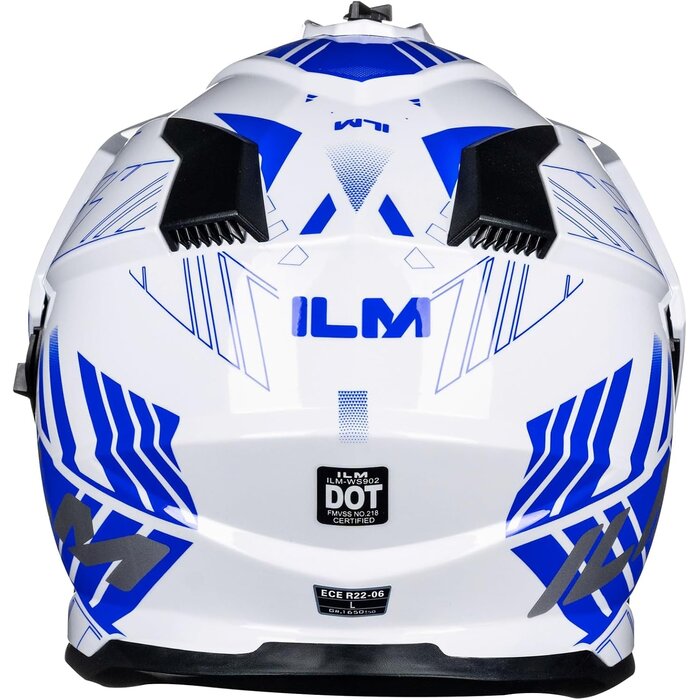 Casque intégral Dual Sport - Bleu/Blanc - Jusqu'à -34% sur le prix neuf