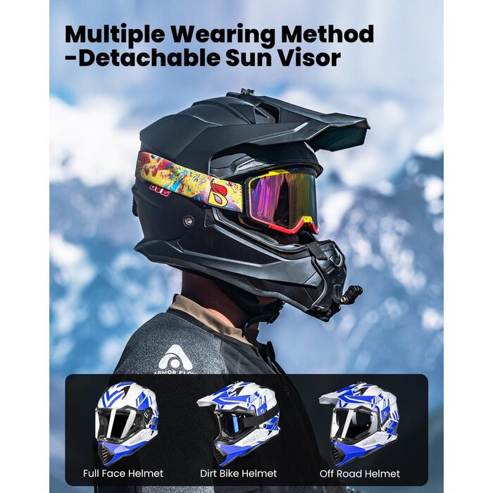 Casque intégral Dual Sport - Bleu/Blanc - Jusqu'à -34% sur le prix neuf