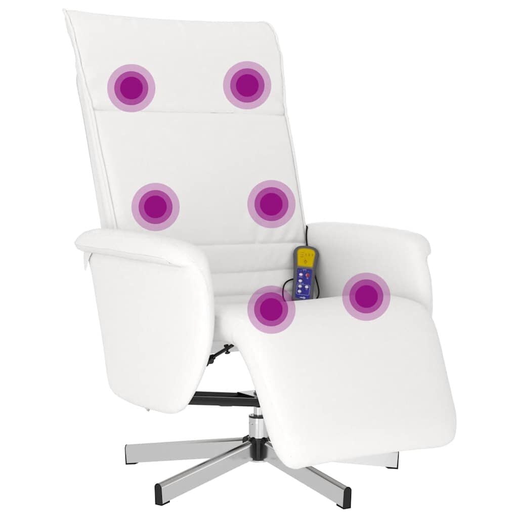 Fauteuil de massage inclinable similicuir blanc - Jusqu'à 35% de réduction