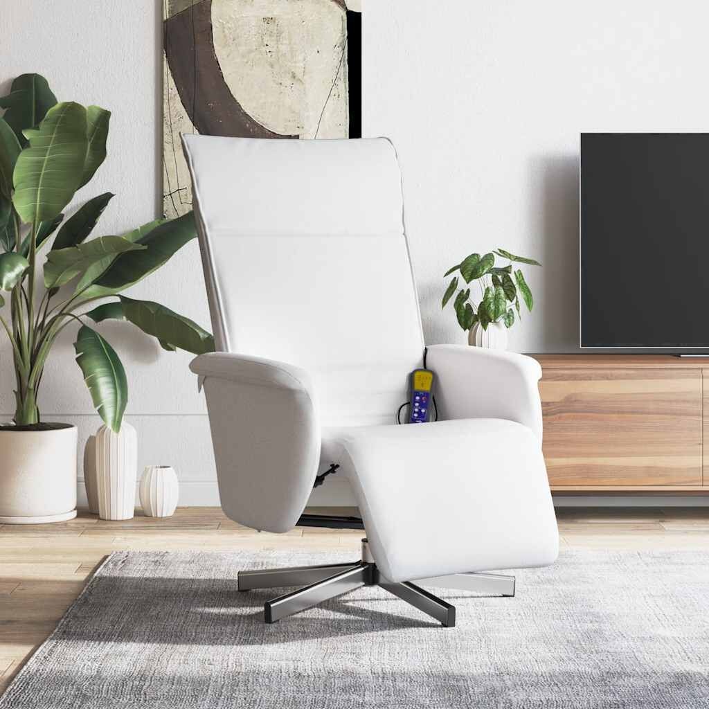 Fauteuil de massage inclinable similicuir blanc - Jusqu'à 35% de réduction