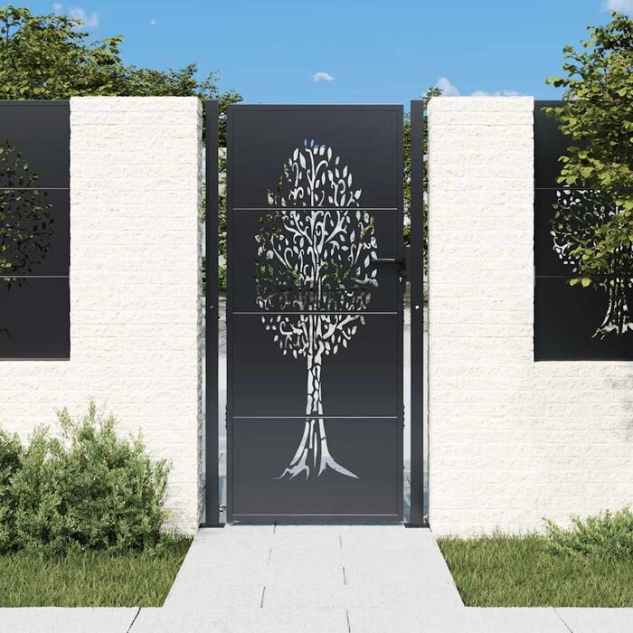 Portillon de jardin 105x180 cm, acier anthracite - Jusqu'à 44% de remise