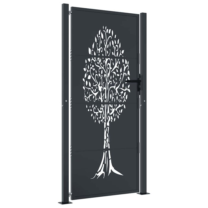 Portillon de jardin 105x180 cm, acier anthracite - Jusqu'à 44% de remise