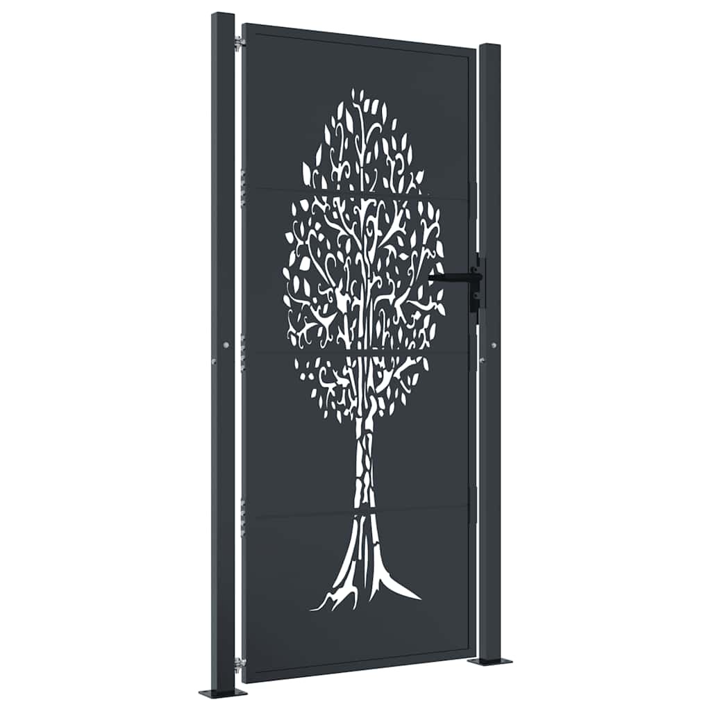 Portillon de jardin 105x180 cm, acier anthracite - Jusqu'à 44% de remise