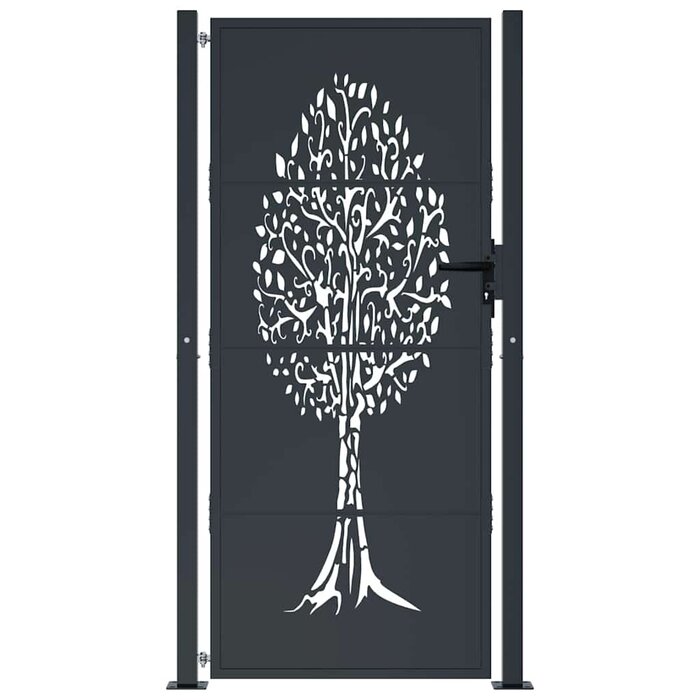 Portillon de jardin 105x180 cm, acier anthracite - Jusqu'à 44% de remise