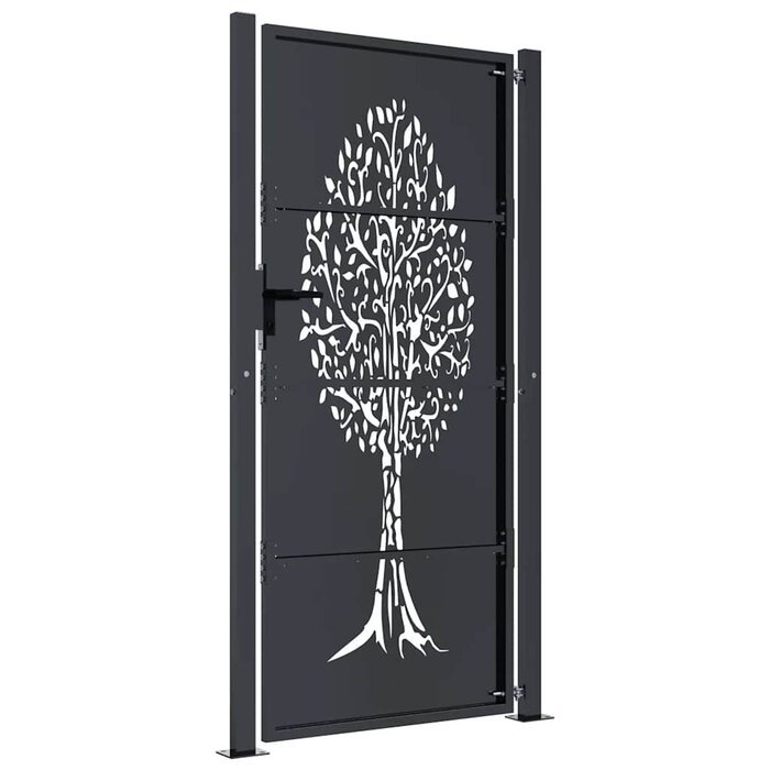 Portillon de jardin 105x180 cm, acier anthracite - Jusqu'à 44% de remise