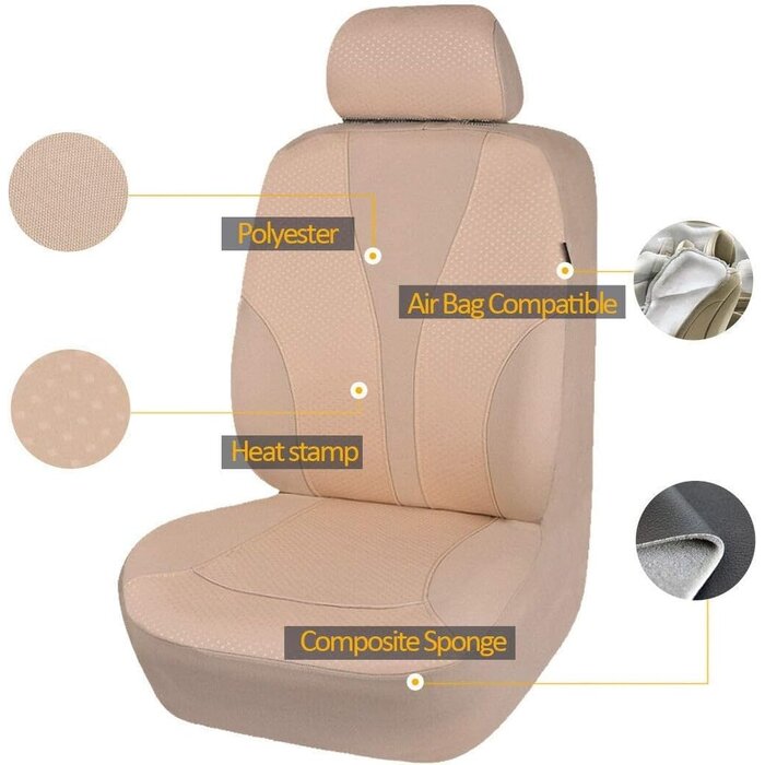 Housses de siège auto universelles - Jeu complet beige - Jusqu'à -33%