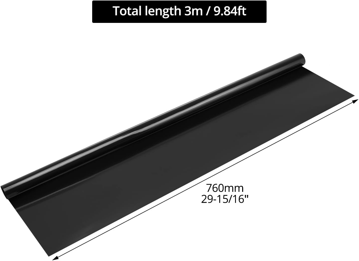 Film Solaire Vitrage 76cm x 3m Noir 5% - Protection UV - Jusqu'à -30%