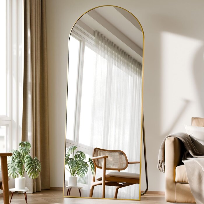 Miroir sur pied arqué doré 170x57 cm - Jusqu'à -29% sur votre déco