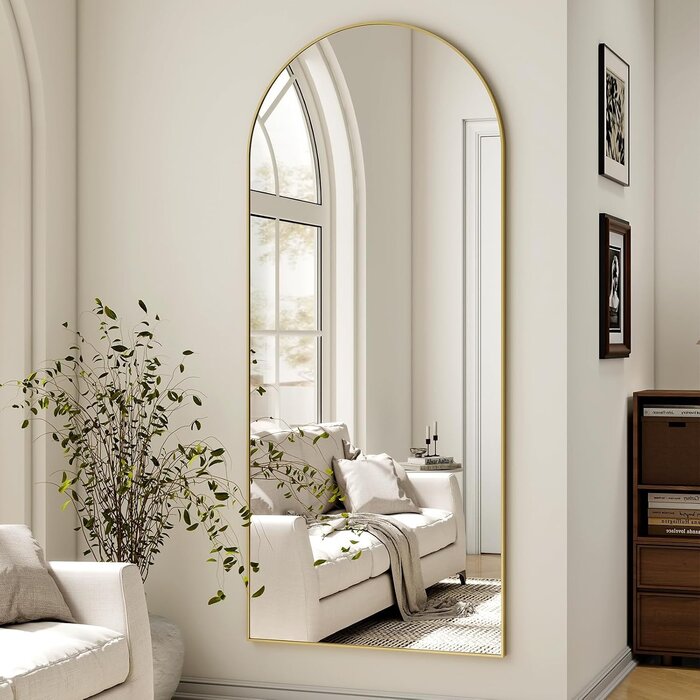 Miroir sur pied arqué doré 170x57 cm - Jusqu'à -29% sur votre déco