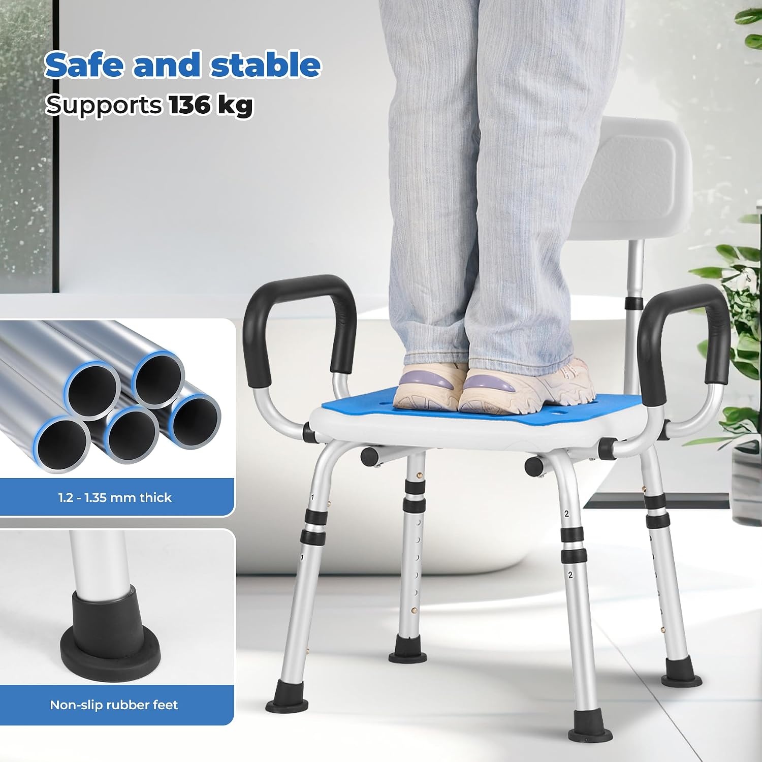 Chaise de douche réglable - Jusqu'à -34% sur votre équipement de bain