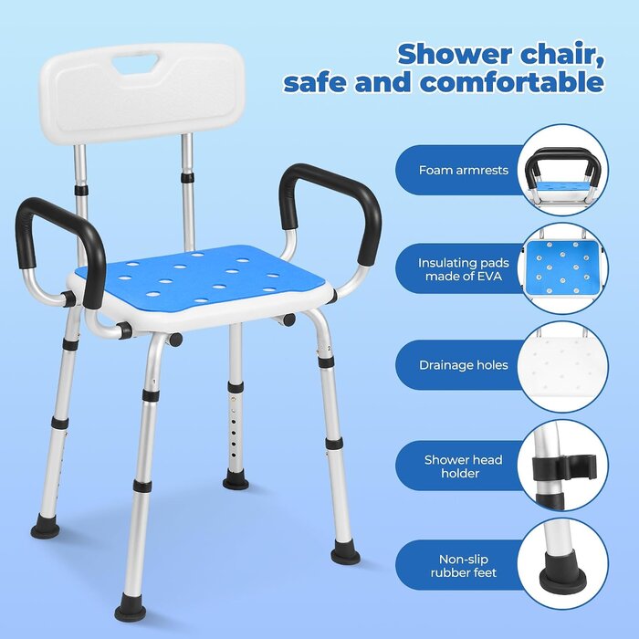 Chaise de douche réglable - Jusqu'à -34% sur votre équipement de bain