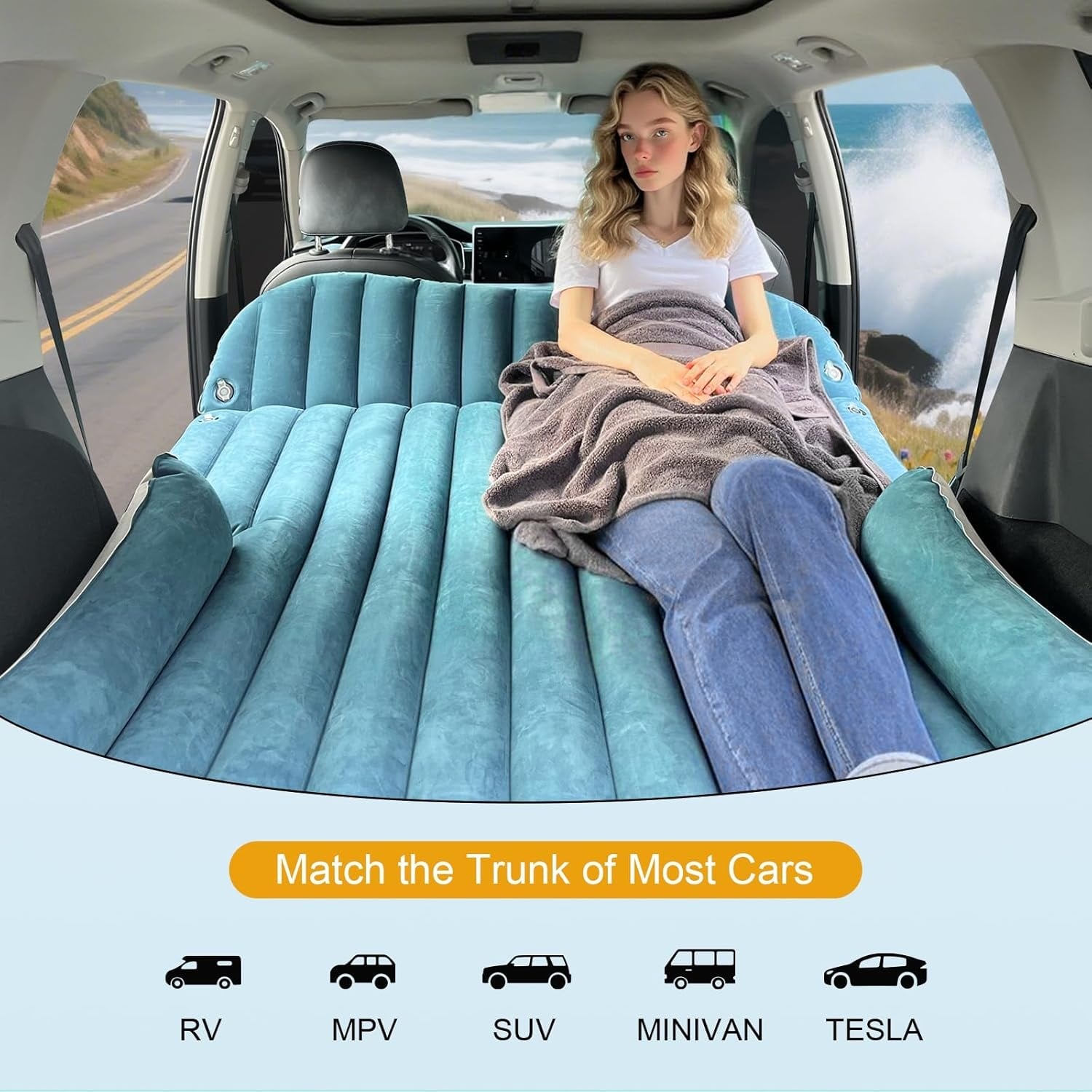 Matelas gonflable voiture 193x130cm - Jusqu'à -35%
