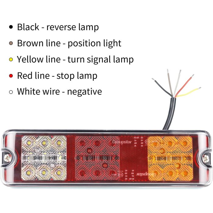 Lot de 2 feux arrière LED 12V/24V - Étanches - Jusqu'à -29% de remise