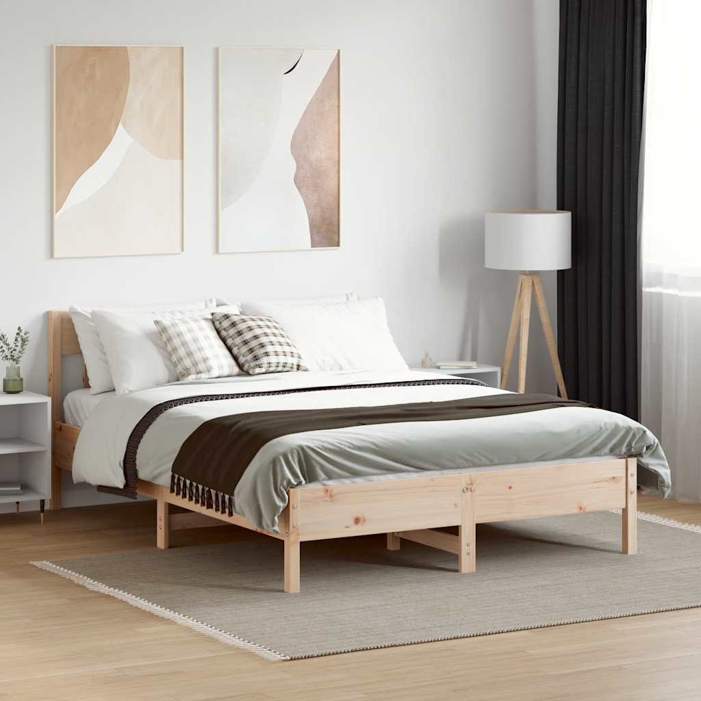 Vidaxl Cadre de lit 120x200 cm en pin massif - Naturel - Jusqu'à -35%