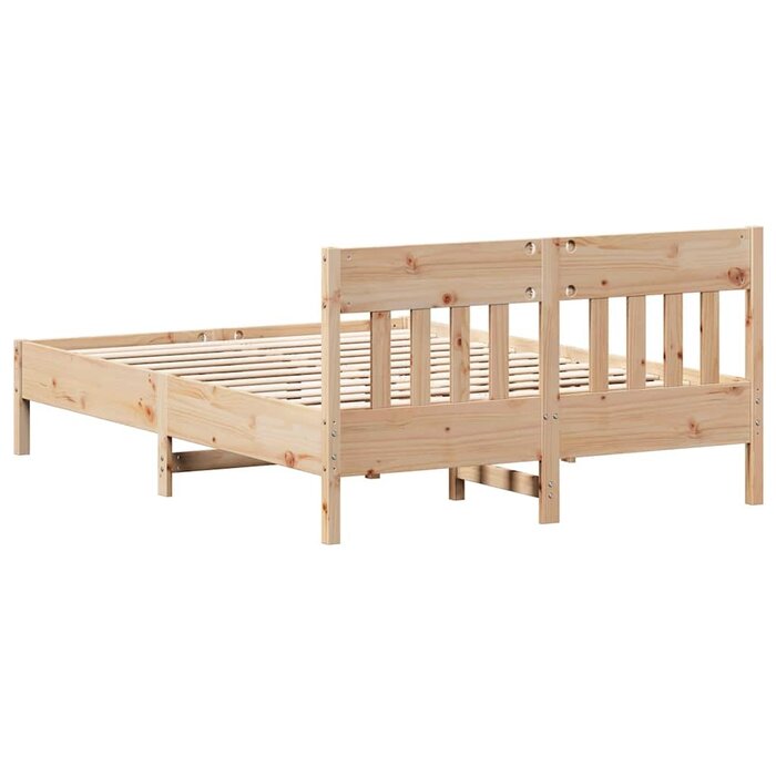 Vidaxl Cadre de lit 120x200 cm en pin massif - Naturel - Jusqu'à -35%