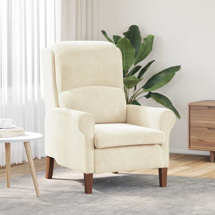 Vidaxl Fauteuil en velours crème - Jusqu'à -35% sur cet élégant fauteuil