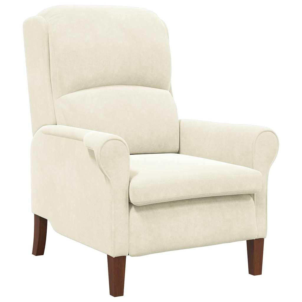 Vidaxl Fauteuil en velours crème - Jusqu'à -35% sur cet élégant fauteuil