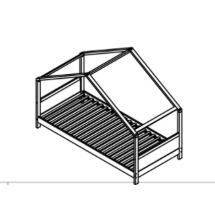 Viking Choice Lit cabane enfant 90x200 cm en bois massif blanc - Jusqu'à -25%