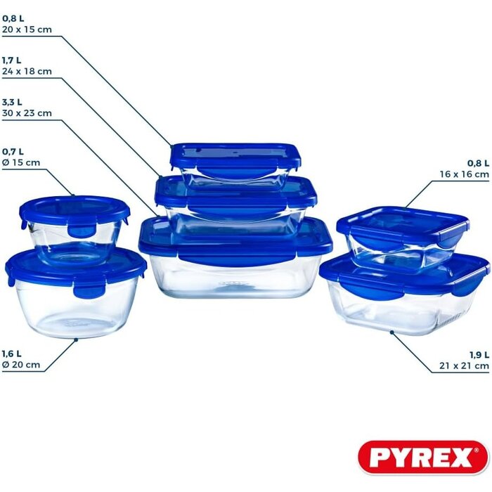 Récipient alimentaire en verre borosilicaté - 30 cm - Jusqu'à -77%