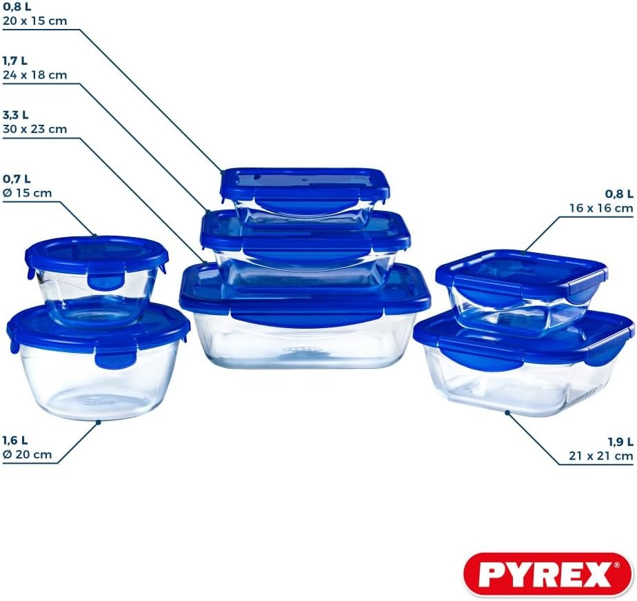 Récipient alimentaire en verre borosilicaté - 30 cm - Jusqu'à -77%