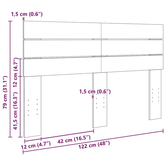 Vidaxl Tête de lit 120 cm en chêne massif - Jusqu'à -84% sur notre sélection outlet