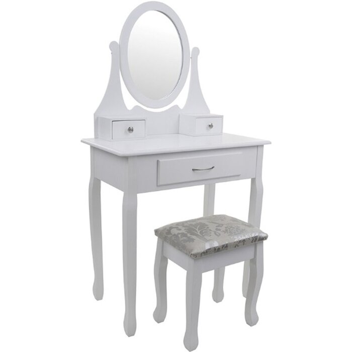 Viking Choice Coiffeuse Antique avec Miroir et Tabouret - Jusqu'à -33% sur l'Outlet
