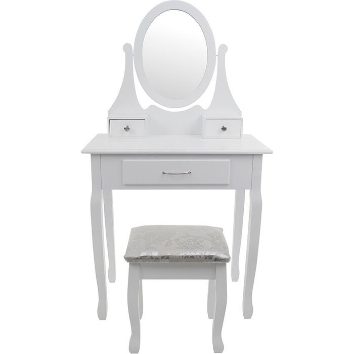 Viking Choice Coiffeuse Antique avec Miroir et Tabouret - Jusqu'à -33% sur l'Outlet