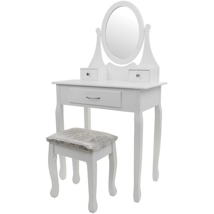 Viking Choice Coiffeuse Antique avec Miroir et Tabouret - Jusqu'à -33% sur l'Outlet
