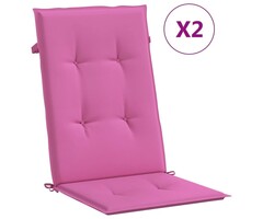 Vidaxl Lot de 2 coussins de chaise à dossier haut rose - Jusqu'à -56% de remise