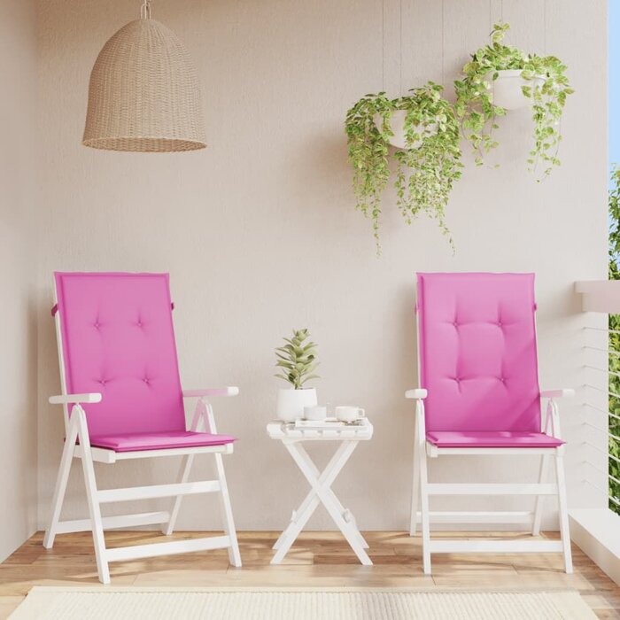 Vidaxl Lot de 2 coussins de jardin haut dossier - Rose - Jusqu'à -42%