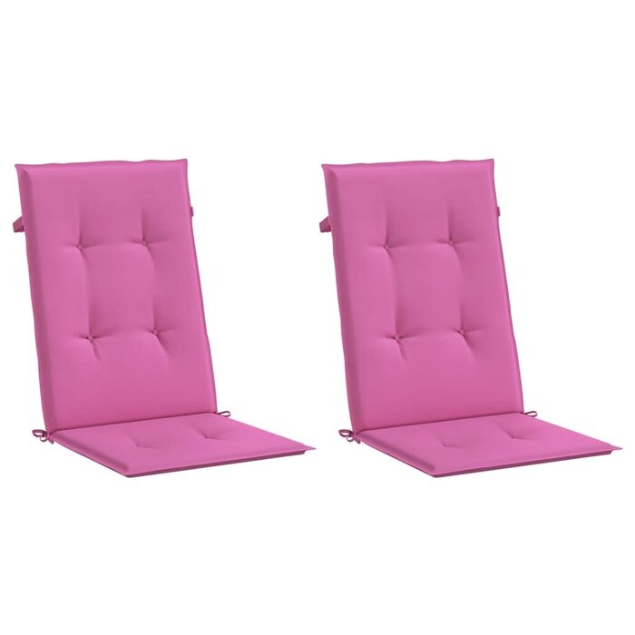 Vidaxl Lot de 2 coussins de jardin haut dossier - Rose - Jusqu'à -42%