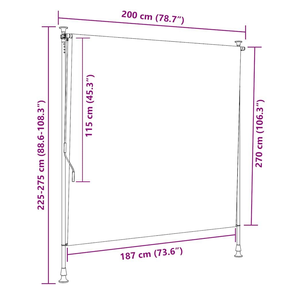 Vidaxl Store enrouleur extérieur 200x270 cm Crème - Jusqu'à -34%