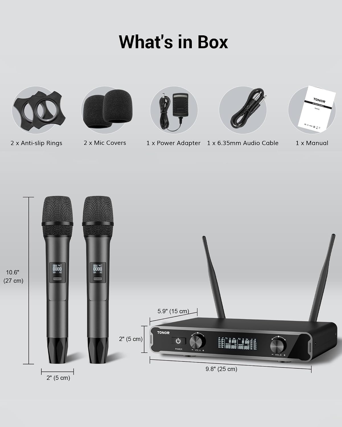 Tonor Système de 2 microphones sans fil UHF - Jusqu'à 29% de réduction