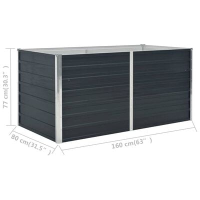 Vidaxl Bac de jardin surélevé acier galvanisé 160x80cm - Jusqu'à -33%