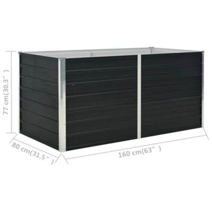 Vidaxl Bac de jardin surélevé acier galvanisé 160x80cm - Jusqu'à -33%