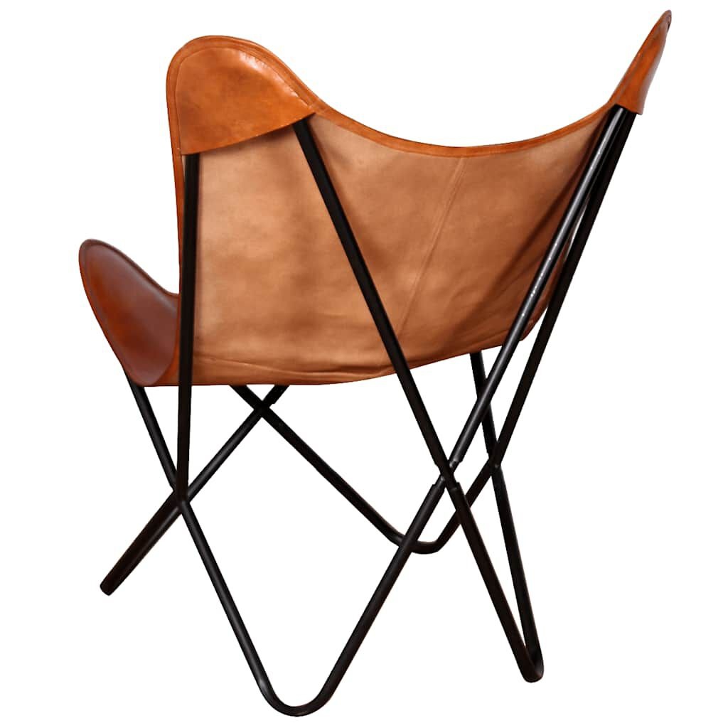 Vidaxl Fauteuil Papillon en cuir véritable marron - Jusqu'à 39% de remise