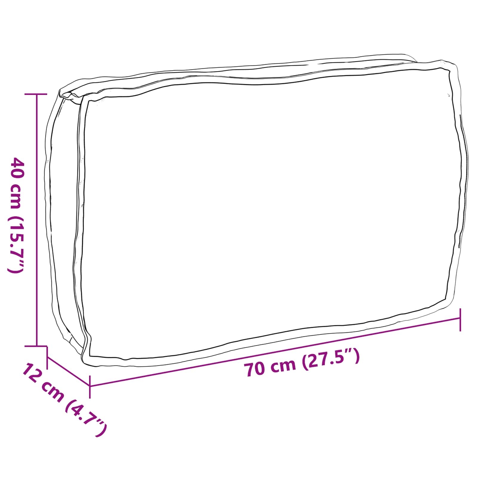 Vidaxl Coussin rectangulaire Oxford Beige 70x40cm - Jusqu'à -33%