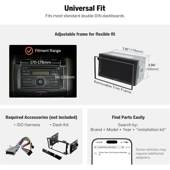 Autoradio 2-DIN 7" QLED - CarPlay & Android Auto - Jusqu'à -35%
