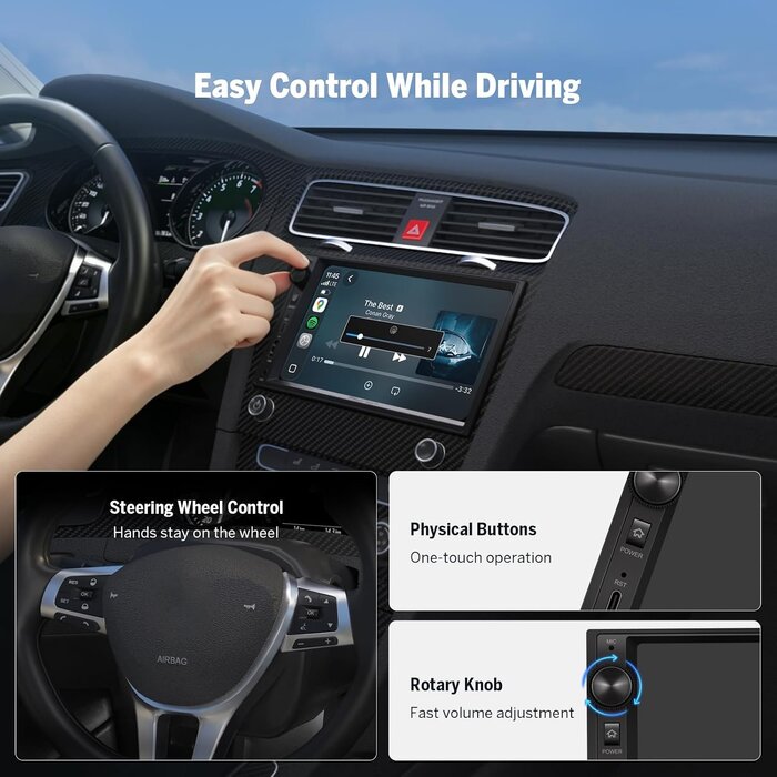 Autoradio 2-DIN 7" QLED - CarPlay & Android Auto - Jusqu'à -35%