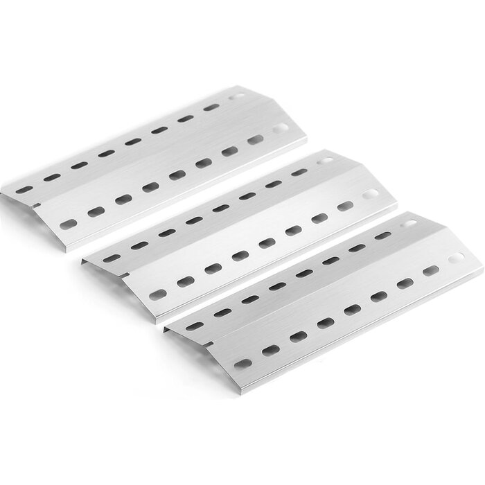 Lot de 3 Déflecteurs de chaleur inox 39,5x15cm - Jusqu'à -26% sur votre barbecue