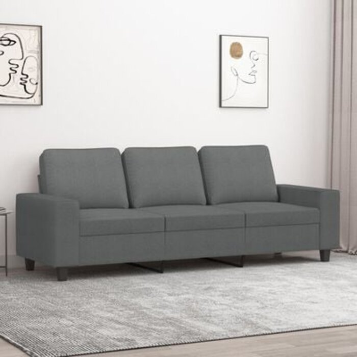 Vidaxl Canapé 3 places 180 cm gris foncé - Jusqu'à -35% en Outlet